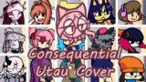 Consequential but Every Turn a Different Character Sing it (FNF Consequential) – [UTAU Cover]