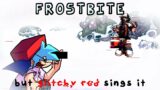 Frostbite but Glitchy Red sings it | FNF Lullaby v2