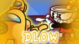 Dlow! | Dlow but Cuphead and Yellow crewmate Sings it! || !Friday Night Funkin!