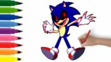 Drawing fnf Sonic.EXE FNF Mod | Friday Night Funkin` | DIY