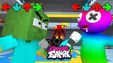 FNF Challenge: Rainbow Friends vs Monster School | All Rainbow Friends Battle – Minecraft Animation