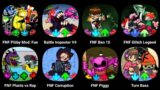 FNF Pibby Mod, FNF Rainbow Friends, Battle Imposter V4, FNF Ben 10, FNF Glitch Legend, FNF Piggy
