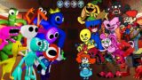 Friday Night Funkin' Vs Rainbow Friends All Jumpscares vs Poppy Playtime All Characters | FNF Mod