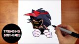 How To Draw FNF Lord X Pasta Night Step by Step