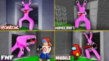 ROBLOX Rainbow Friends EVOLUTION of PINK in All Games (Roblox, Minecraft, FNF, Mobile)