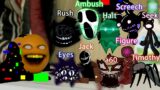 FNF Sliced But Roblox Doors ALL PHASES Sing it | Pibby Annoying Orange x Roblox Doors Sings Sliced