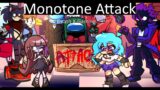 Friday Night Funkin – Monotone Attack But It's Red X & Limu Vs Psychic & Skyblue (My Cover) FNF MODS