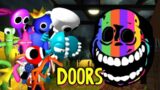 Rainbow Friends vs Doors RUSH but Swap Colors (FNF Mod Song)