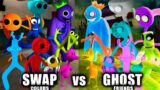 Swap Colors Rainbow Friends vs Ghost Rainbow Friends but New Voice | Friday Night Funkin Mod Roblox
