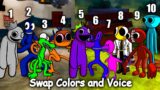 2D Rainbow Friends Swap Colors and Voice All Phases | Friday Night Funkin Mod Roblox