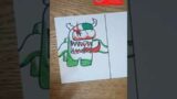 Drawing Green Funky Among Us FNF I MENGGAMBAR IMPOSTOR V3 V4 MODS