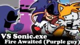 FNF | VS Sonic.exe: Fire Awaited (FNAF Purple Guy) | Mods/Hard/Gameplay |
