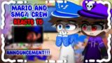Mario& Smg4 Crew Reacts " Announcement " With Smg3 | Gacha Club | Gacha Nox | Super Mario | #gacha