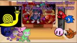 CROSSOVERS REAGINDO A Invade – Tom's Basement Show 2.0 (Vs Alien Tom) – FNF MOD