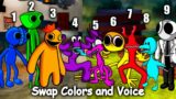 2D Rainbow Friends Swap Colors and Voice All Phases #3 | Friday Night Funkin Mod Roblox