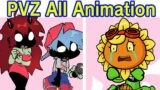 Friday Night Funkin' VS Plants vs Zombies Replanted 1-2-3 All Cutscenes Animation