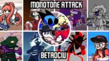 Monotone Attack BETADCIU! (VS Imposter V4 FNF But Everyone Sings!)