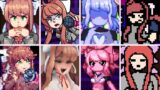 Friday Night Funkin' – Your Demise V2 but everytime it's Monika turn a Different Skin Mod is used