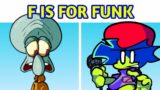 Friday Night Funkin' F IS FOR FUNK FULL DEMO + Cutscenes (Squidward, Spongebob, Patrick) (FNF Mod)