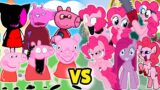 Peppa Pig VS Pinkie Pie ALL PHASES | Friday Night Funkin' – Pink Fnf Characters