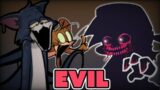 Friday Night Funkin Corruption Mod Evil boyfriend vs tom and Jerry alien