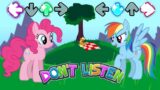 Friday Night Funkin' – "Don't Listen" but Pinkie Pie and Rainbow Dash Sings It