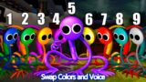 Purple Swap Colors and Voice Rainbow Friends All Phases | Friday Night Funkin Mod Roblox