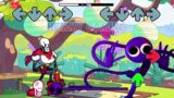 FNF Indie Cross & Cupheads vs Rainbow Friends Sings Bluey Can Can | FNF Mods