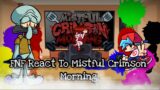 FNF React To Mistful Crimson Morning(VS Squidward)||ElenaYT.