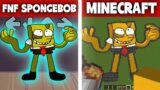 FNF VS Spongebob Sickpants  minecraft fnf song drawing pixel art