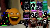 FNF Sliced But Doors ALL PHASES Sing it | Corrupted Annoying Orange x Rush – Friday Night Funkin'