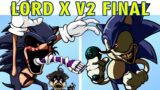 LORD X V2 Final VS Friday Night Funkin + Sonic.EXE & Tails Update (FNF MOD + Cutscenes)