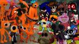 FNF All ORANGE Characters Rainbow Friends Chapter 2 x EXE ALL PHASES- Friday Night Funkin Mod Roblox